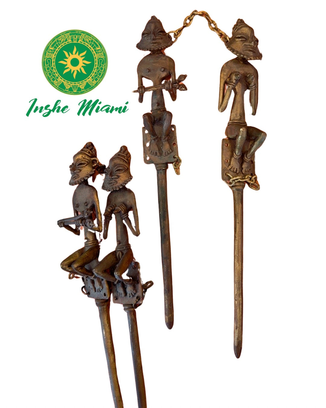 Edan Ogboni de Bronce 11” – Pieza Tradicional Yoruba Exclusiva | Inshe Miami