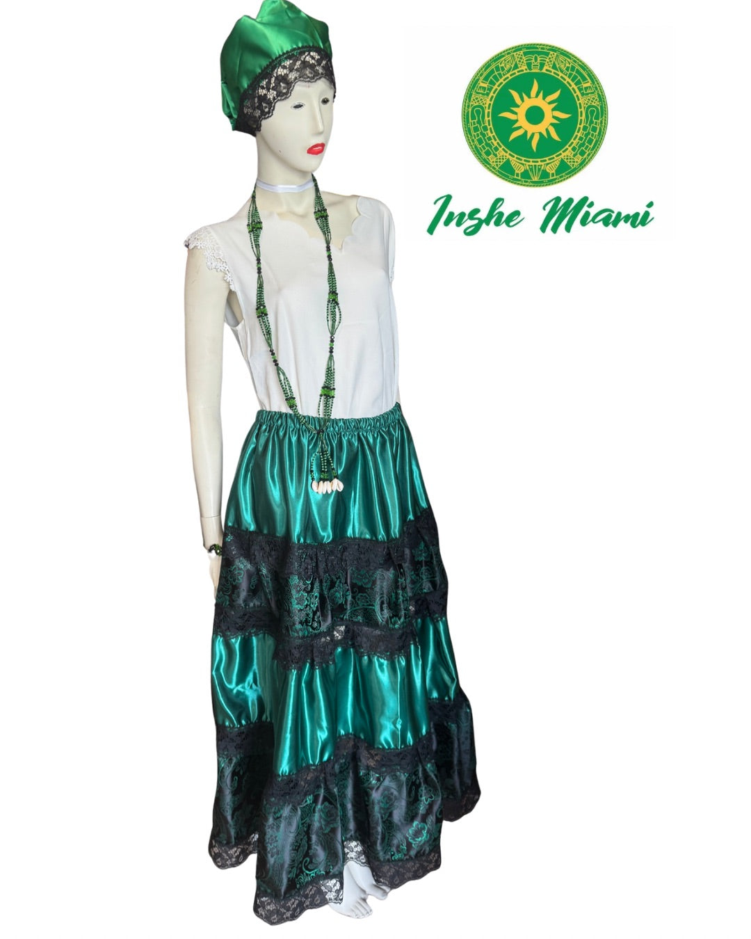 SAYA VERDE Y NEGRA