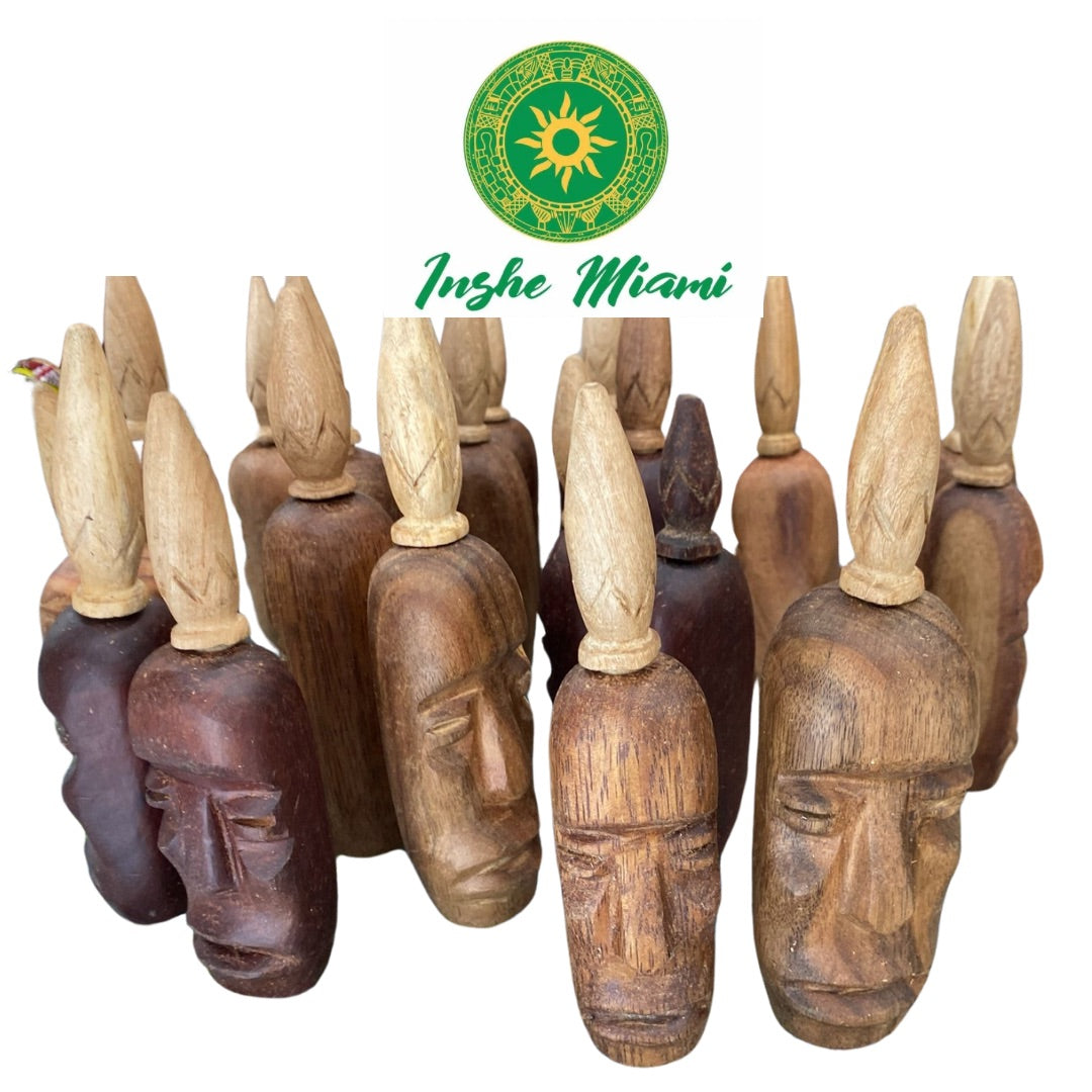 Elegua de Madera 8” – Agborán Tradicional Yoruba | Figura con Cavidad para Carga (Hecho a Mano)