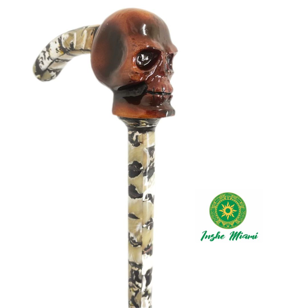 Baston Calabera Madera y Nacar