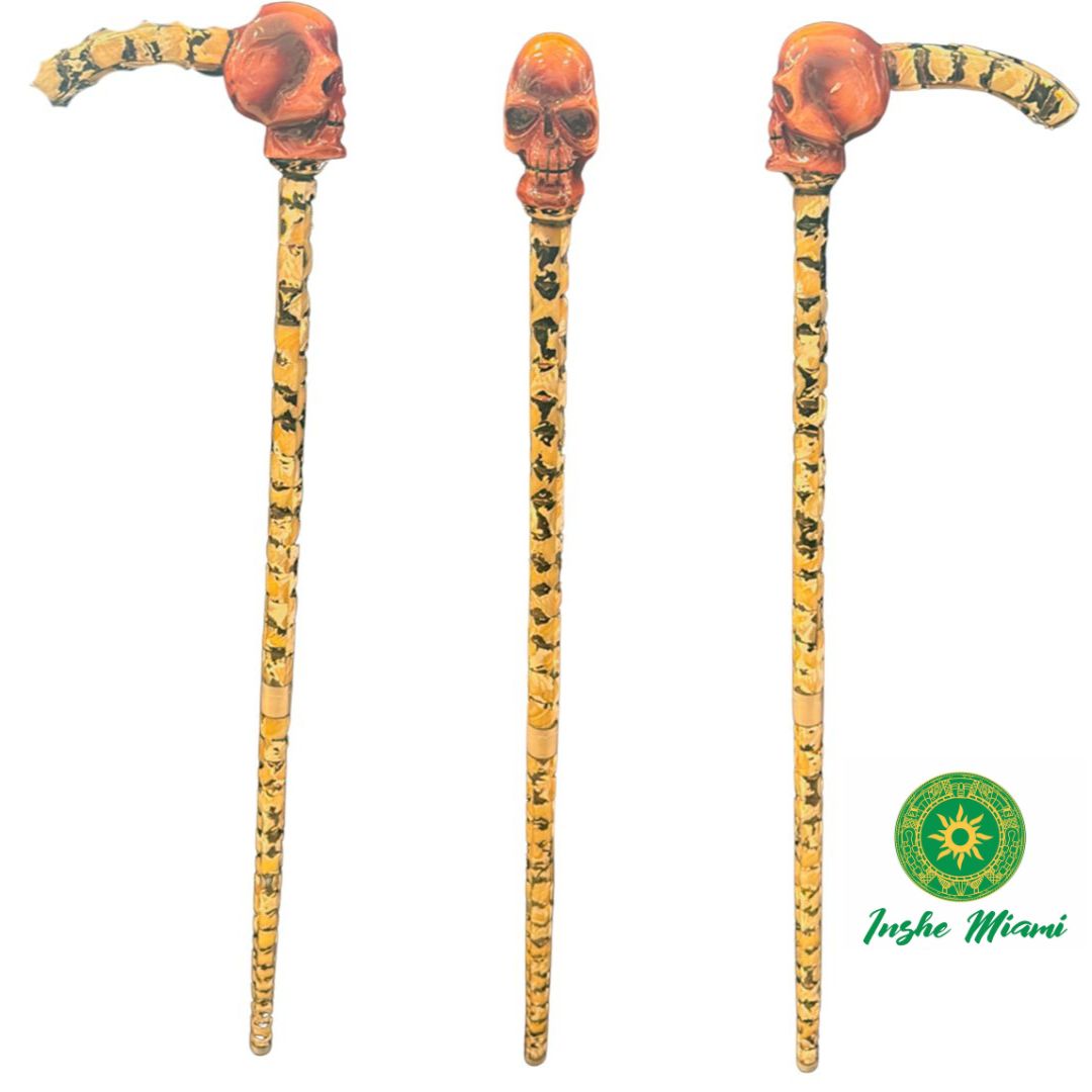 Baston Calabera Madera y Nacar