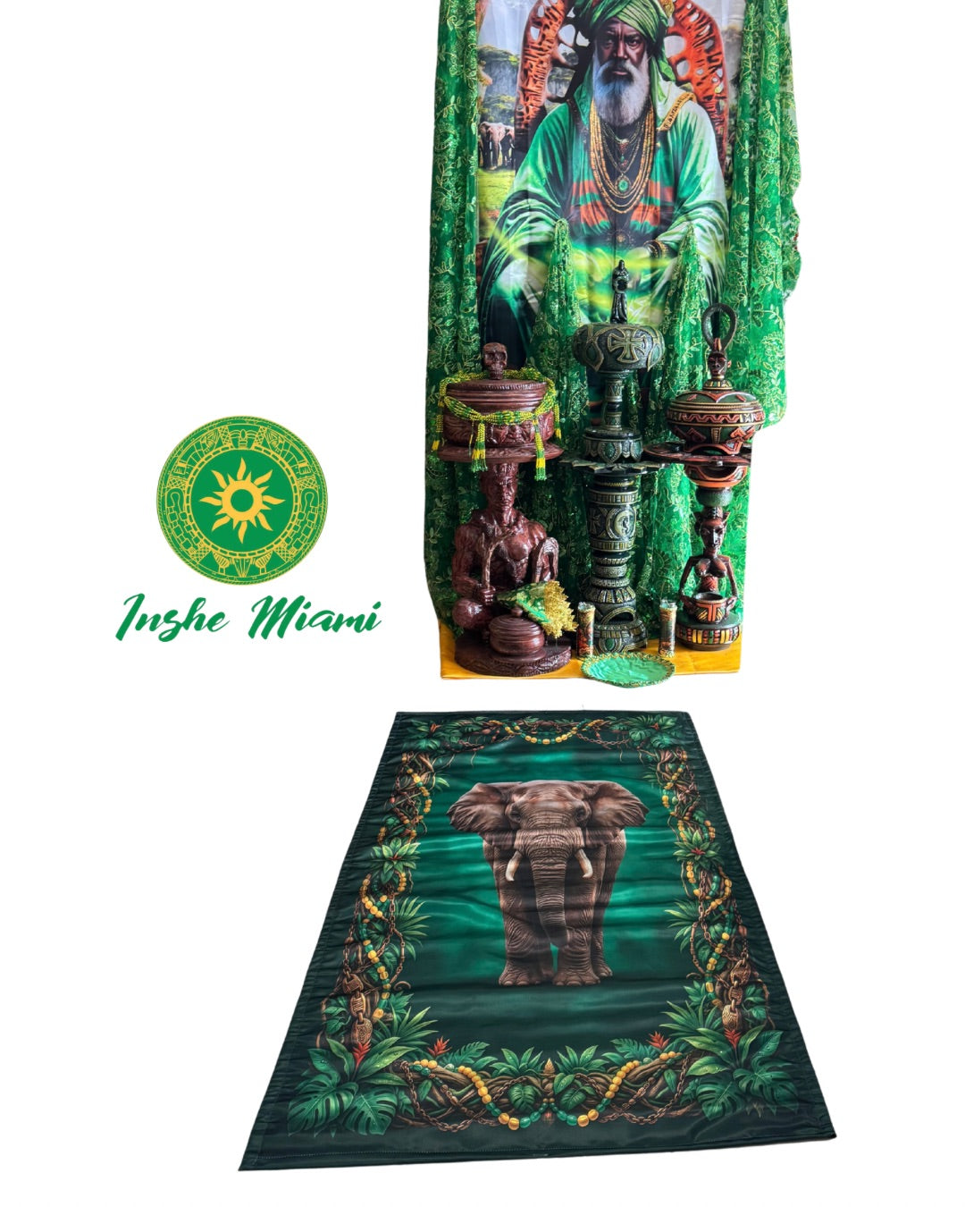 Yoruba Medium Mat 36" x 72" – Ritual Mat with Orishas (Choose Design) | Inshe Miami