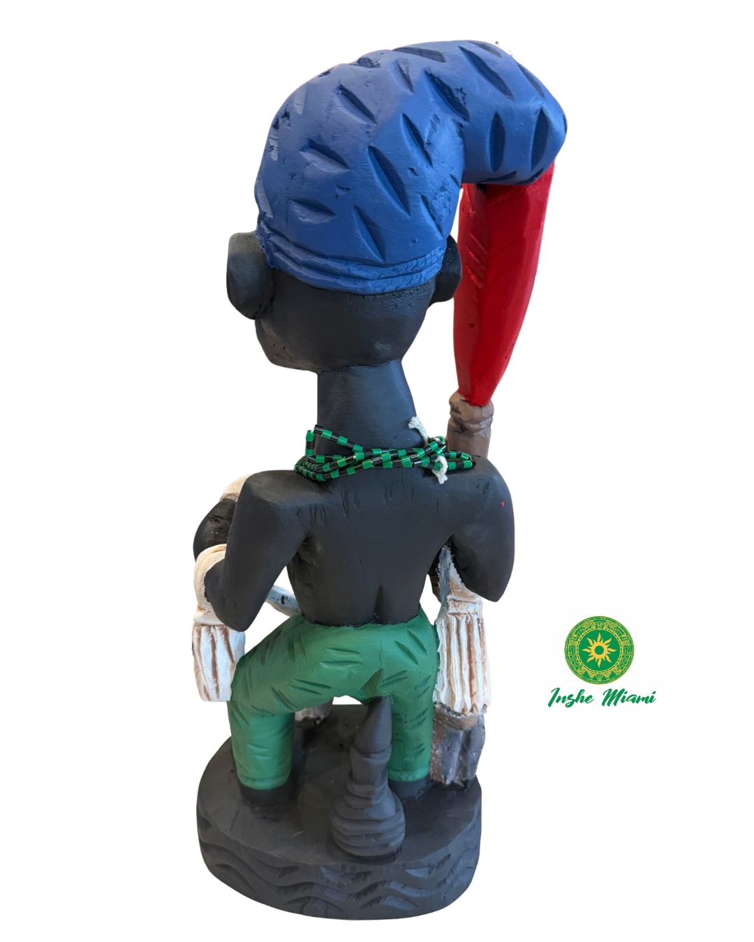 Ogun Lakaye 23” en Madera Tallada a Mano – Ícono de Ogun Tradicional Yoruba – Escultura Ritual Africana Tradicional