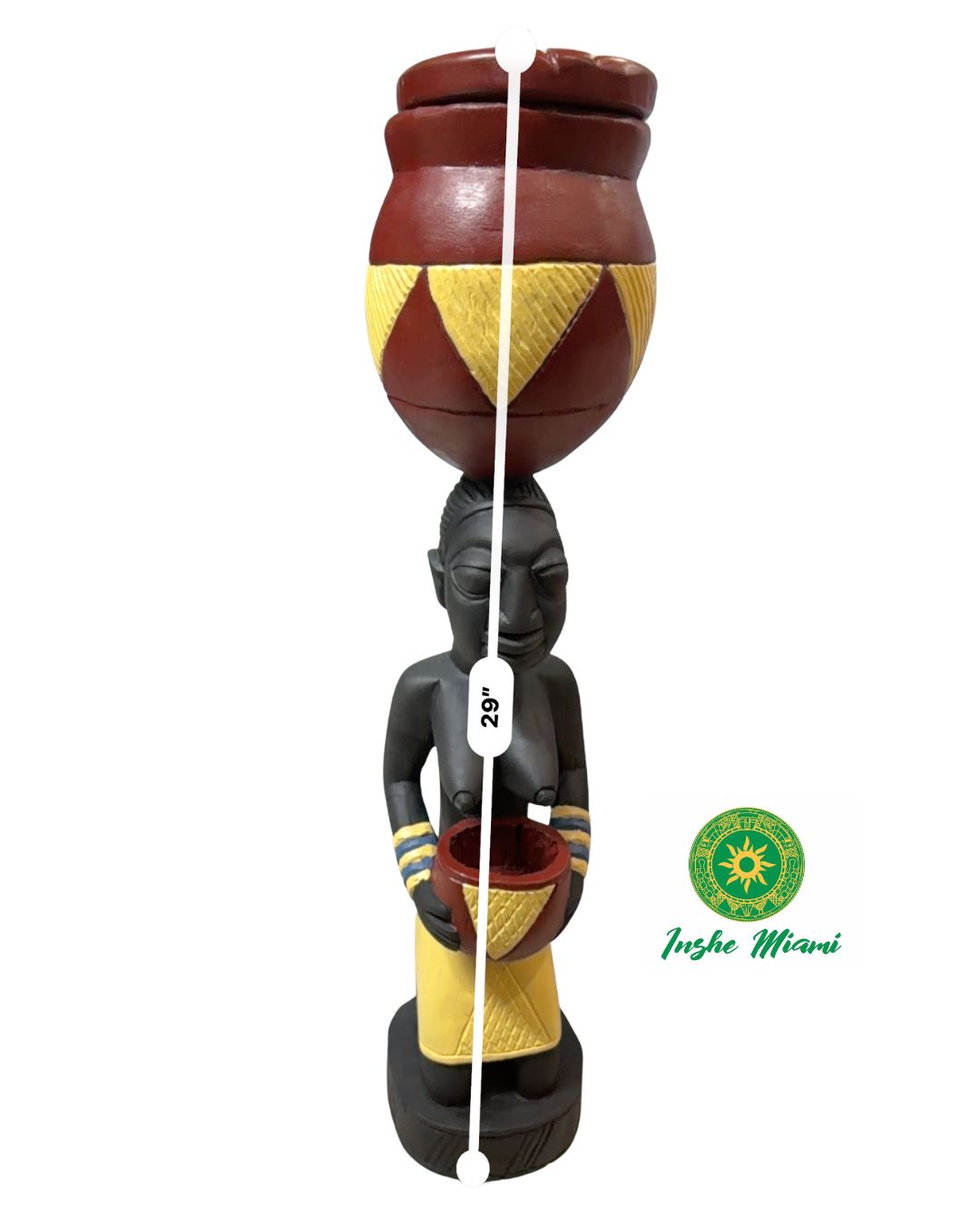 Ajere de Oshun Tallada en Madera 26” – Escultura Yoruba de Osun/Ochún