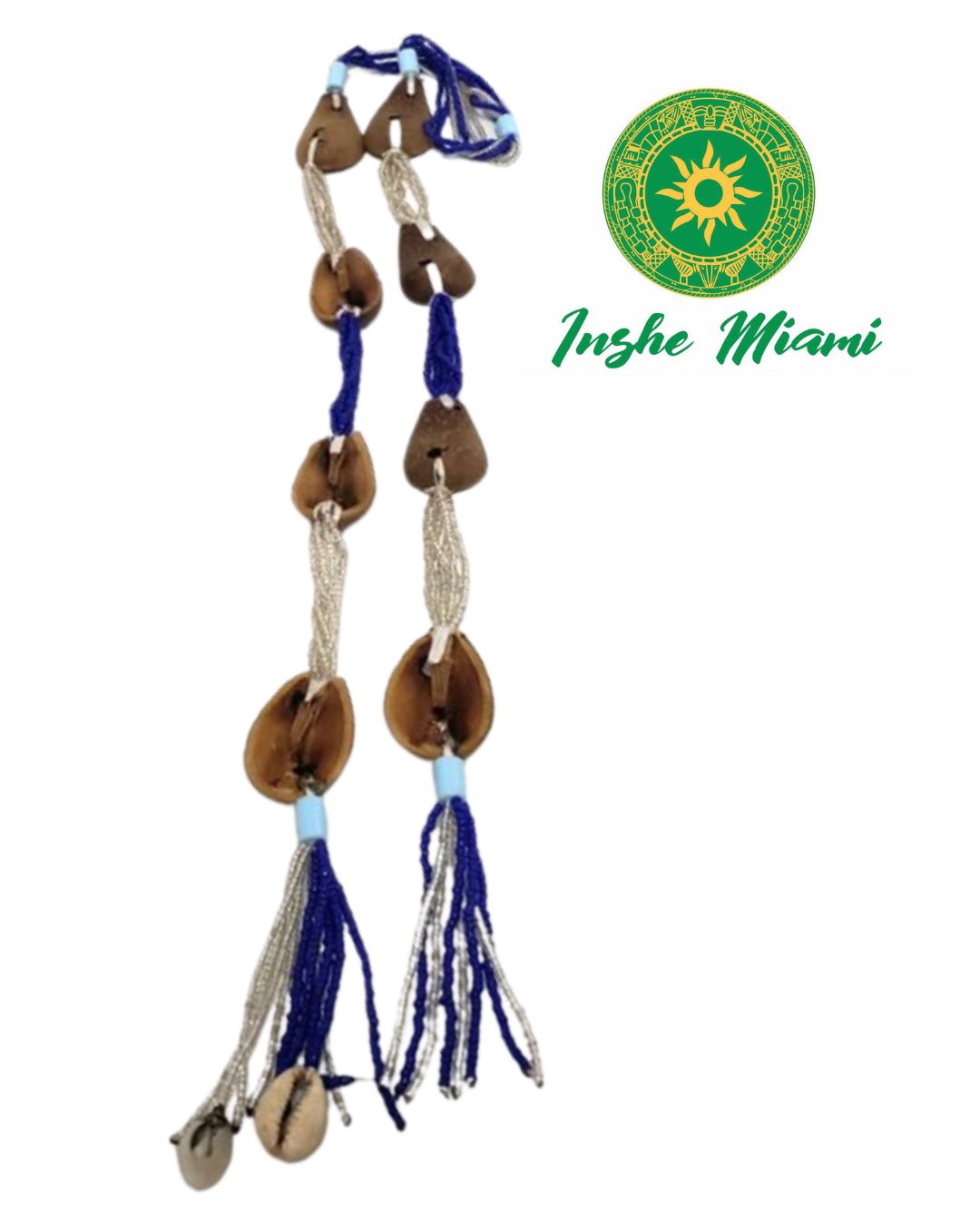 Traditional Opele with Blue Beads and Water