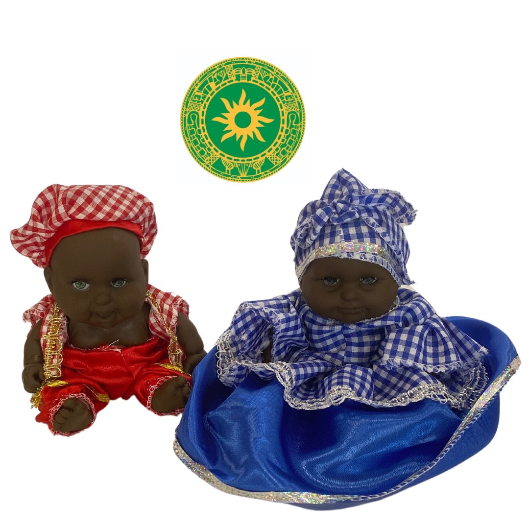 Muñecos de 6" Ibeyi (Jimaguas) Rojo y Azul Guinga