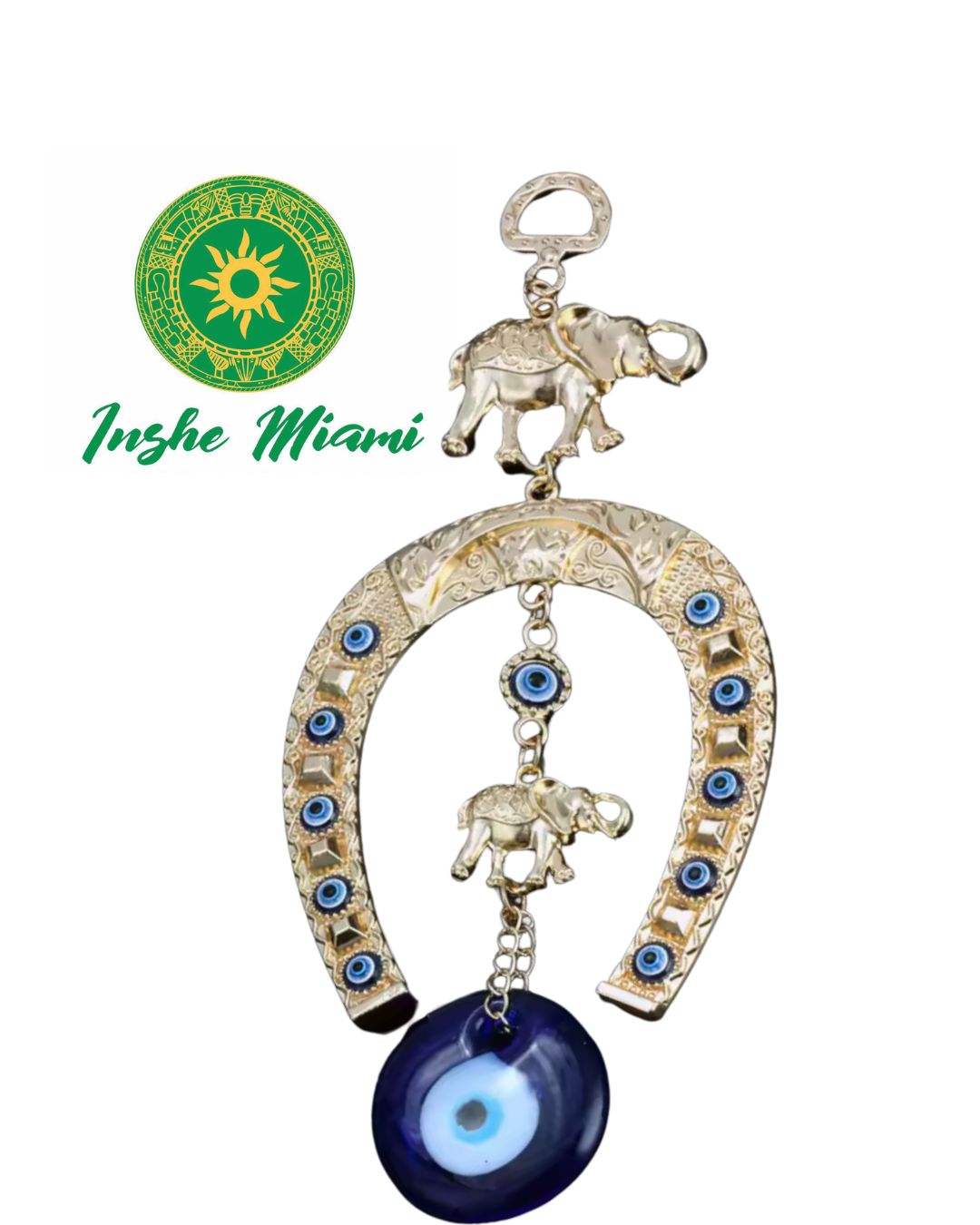 Colgante Herradura Dorado con Ojitos 7.5"