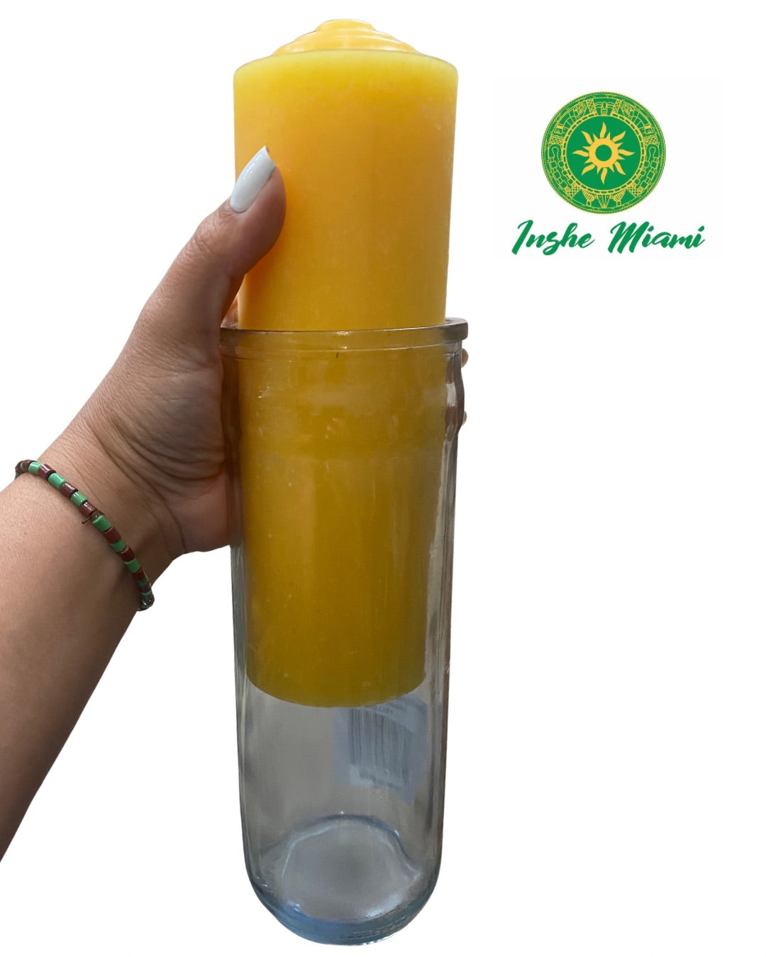 Detached Glass Candle 8” – Various Colors for Rituals | Inshe Miami