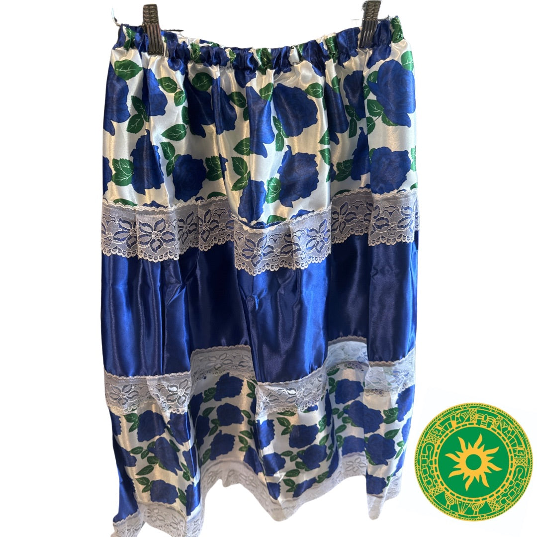 BLUE SAYA WITH HORIZONTAL FLOWERS