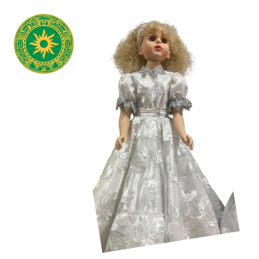 MEDIUM RUBBER DOLLS IN LONG LACE DRESSES