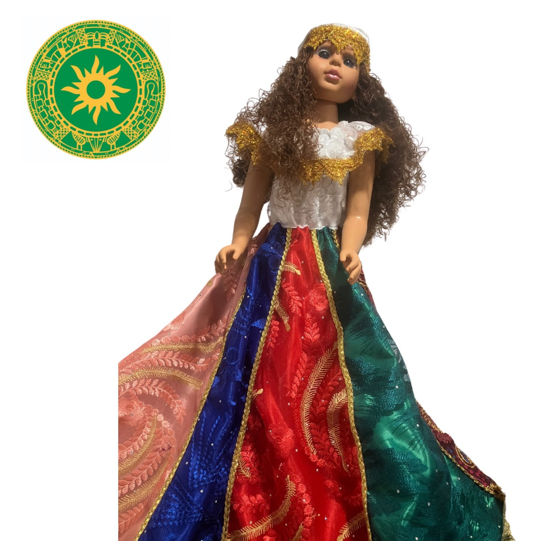 MEDIUM RUBBER DOLLS IN LONG LACE DRESSES