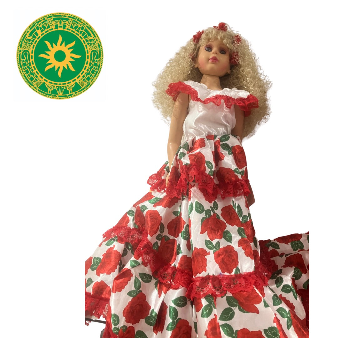 MEDIUM RUBBER DOLLS IN LONG LACE DRESSES