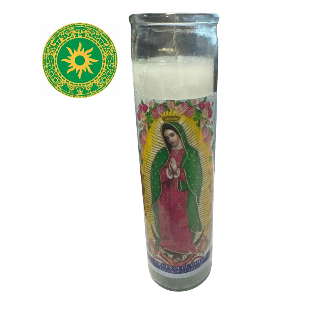 8” CANDLE FOR THE VIRGIN OF GUADALUPE