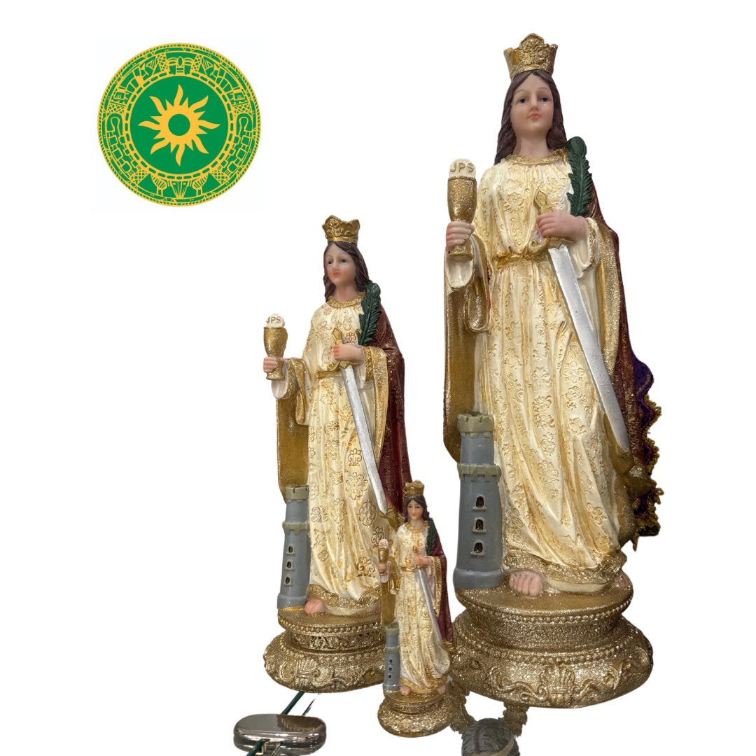 Estatua de Santa Barbara / Imagen con Brillo 5"-24"