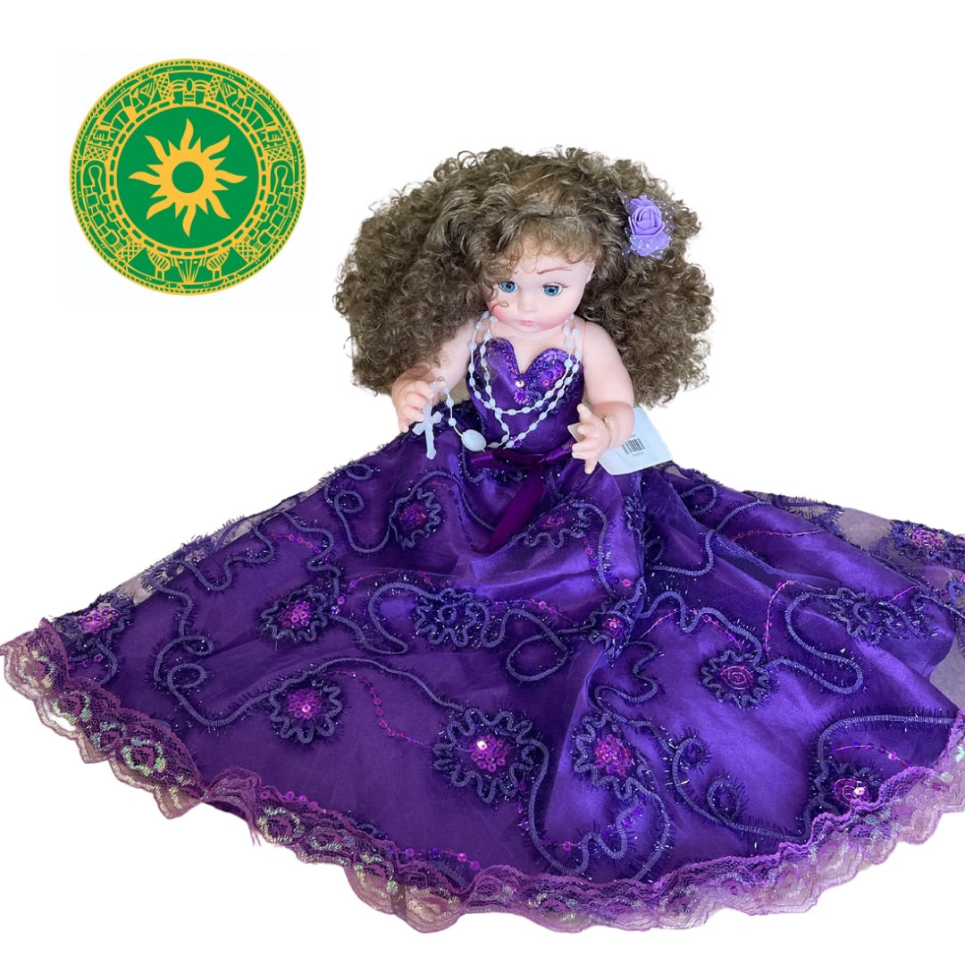 MUÑECAS DE GOMA MEDIANA DE ENCAJE TRAJE LARGO