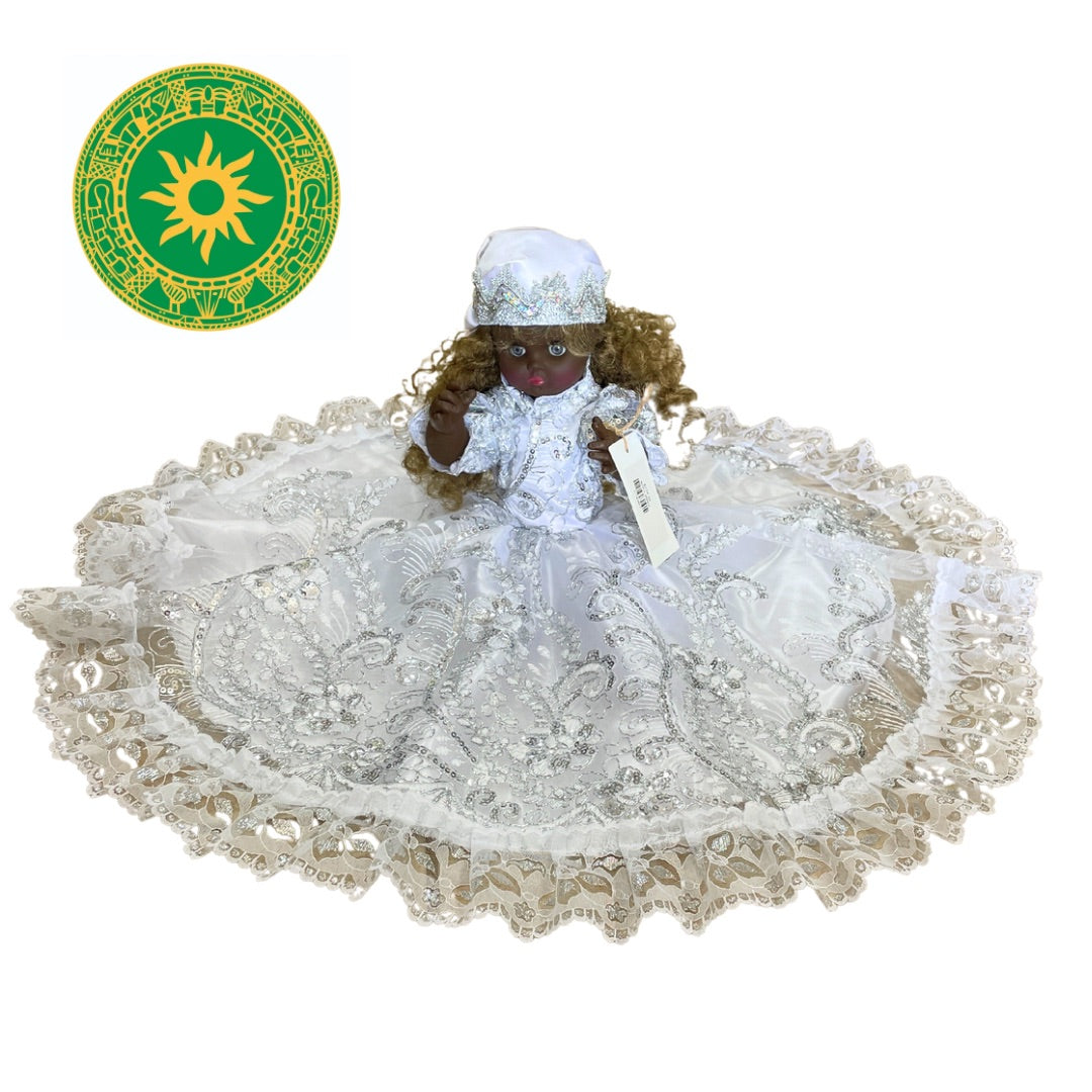 MUÑECAS DE GOMA MEDIANA DE ENCAJE TRAJE LARGO