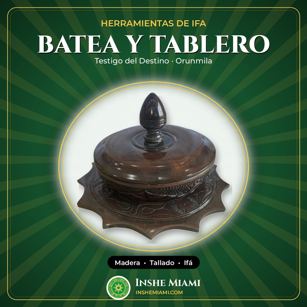 Batea y Tablero de Madera para Ifa | Inshe Miami