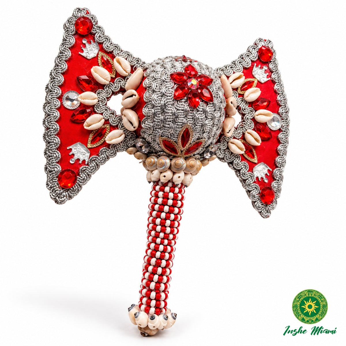 Hacha de Maraca con Cuentas y Caracoles | Inshe Miami