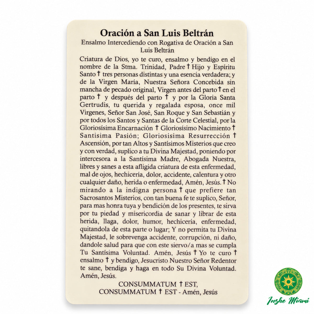 Oracion e Imagen San Luis Beltran