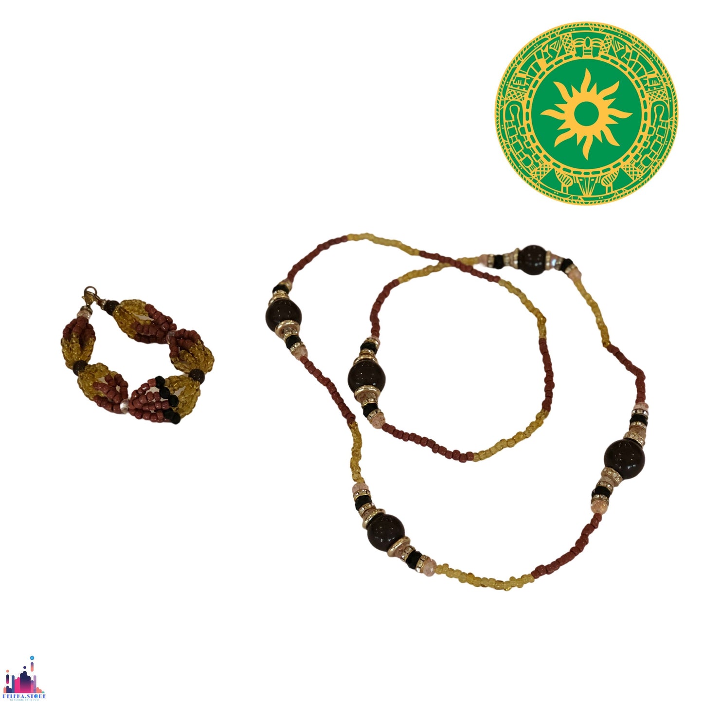 JUEGO DE COLLAR Y ILDE DE YEWA JUEGO DE COLLAR Y ILDE DE YEWA - Inshe Miami ARTESANIA MANUAL INSHE MIAMI