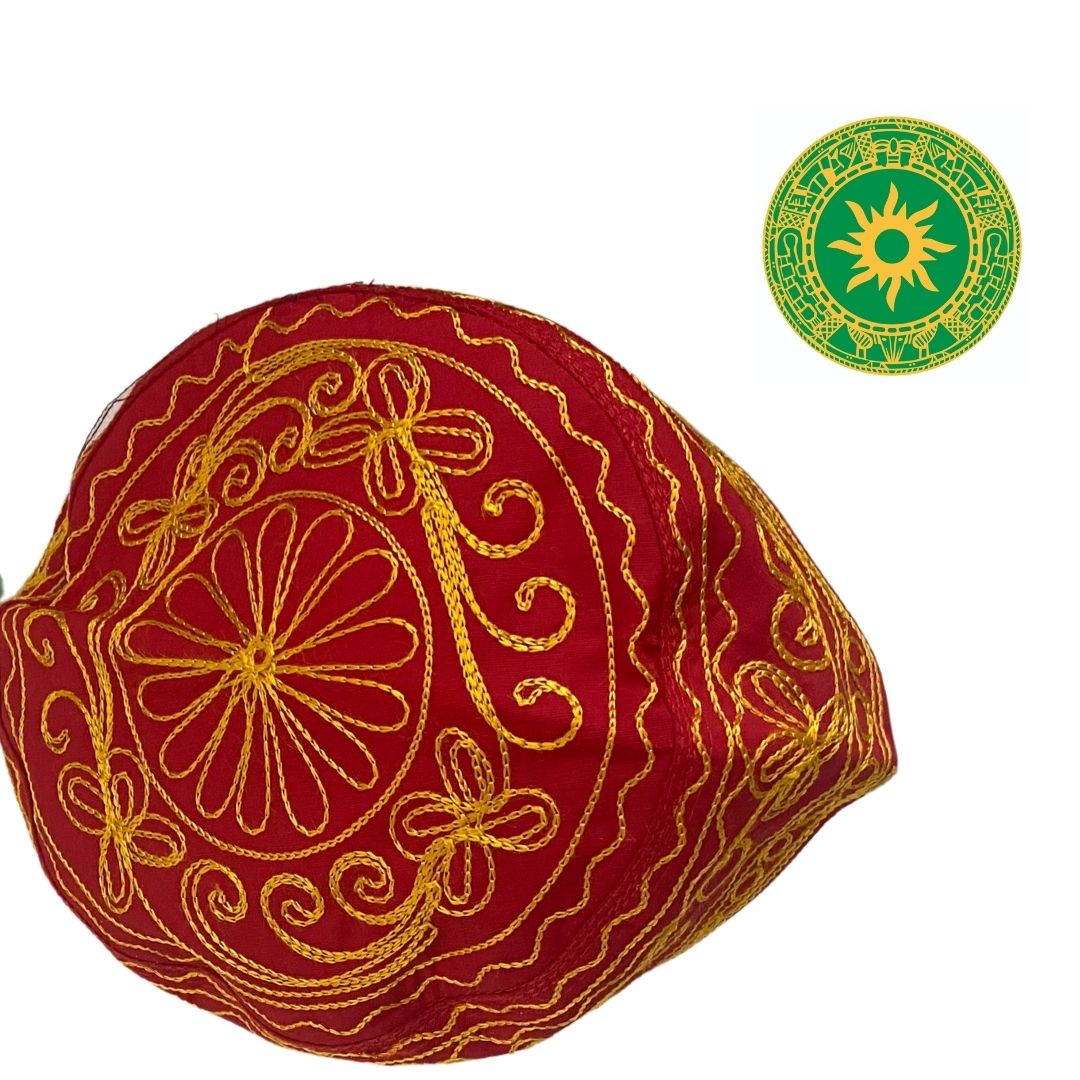 GORRO ROJO Y DORADO