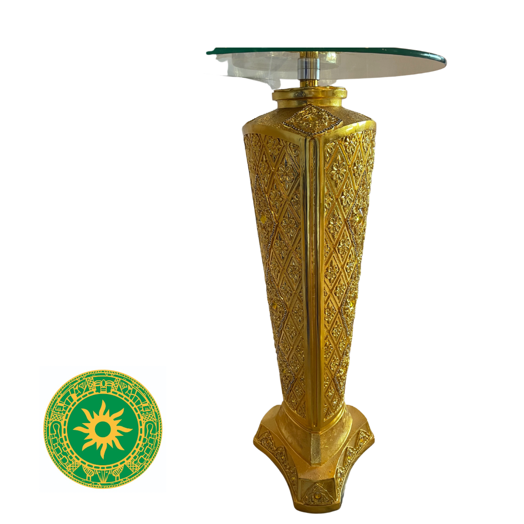 GLASS EMBELLISHED PEDESTALS
