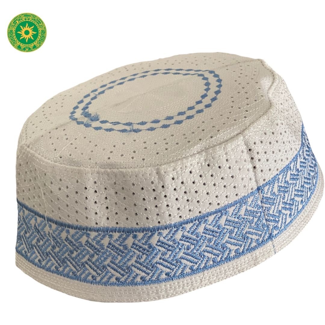 Men's white and blue hats