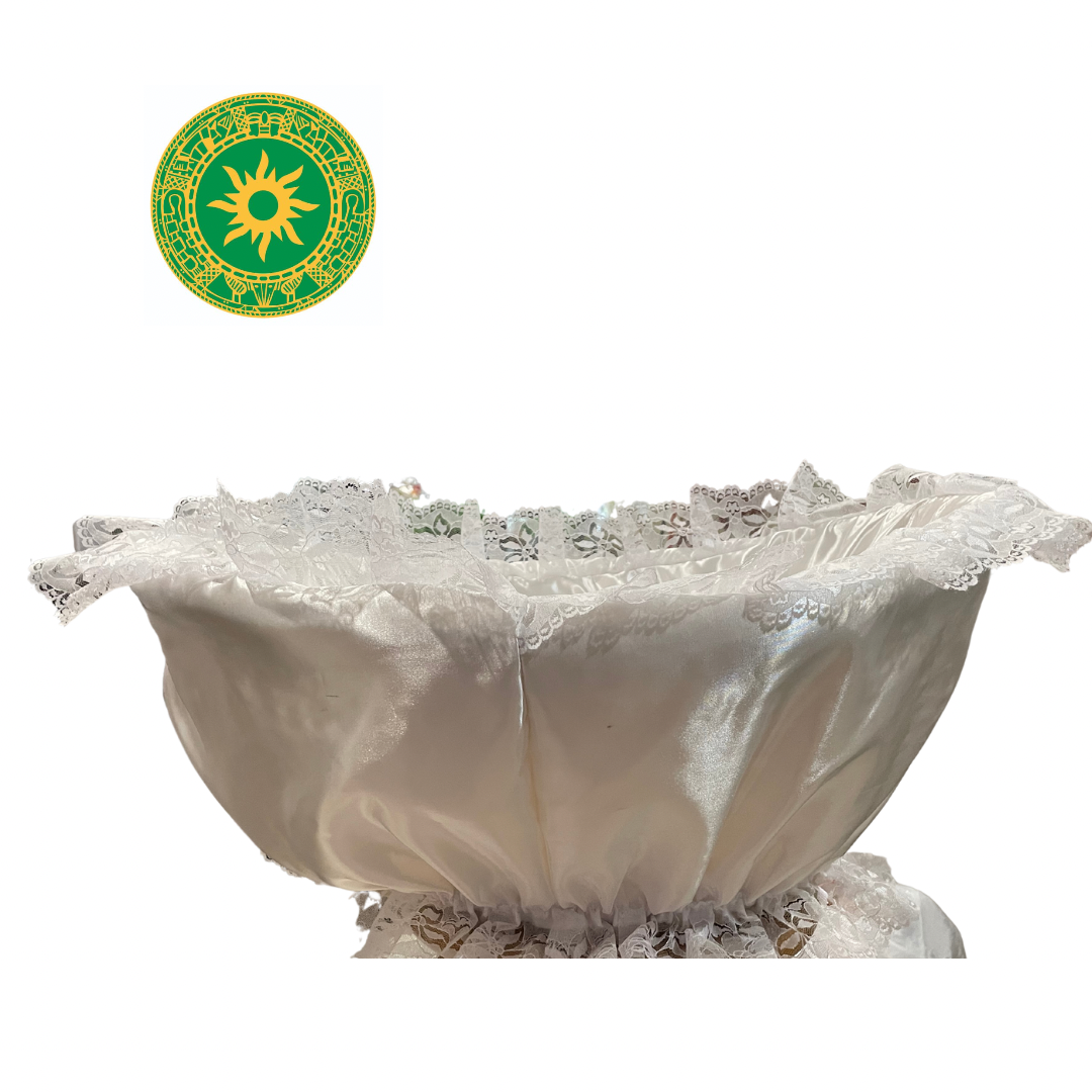 Canasta Grande Forrada en Satín para Canastilla y Ofrendas | Personalizable por Santo | 22” x 16”