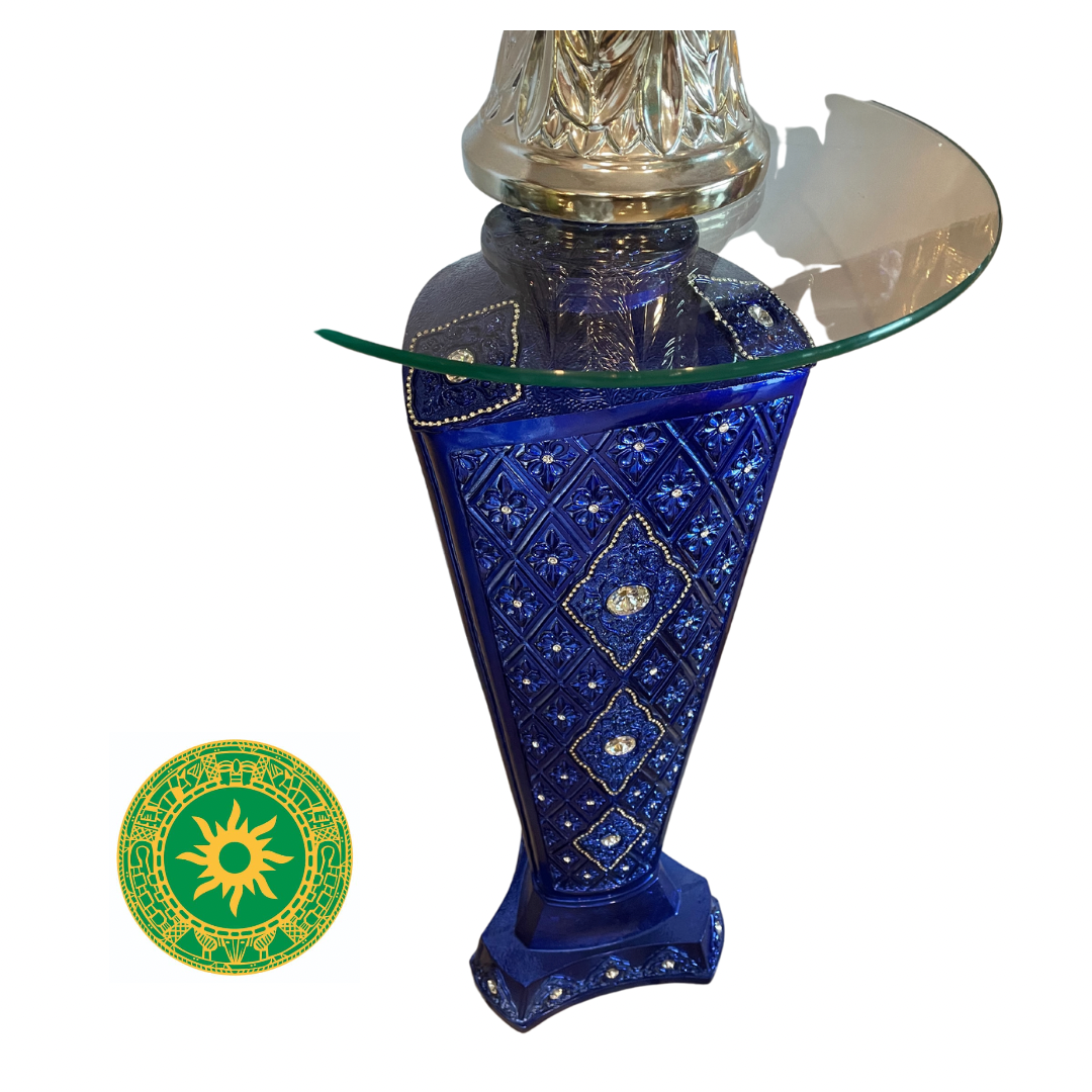 GLASS EMBELLISHED PEDESTALS