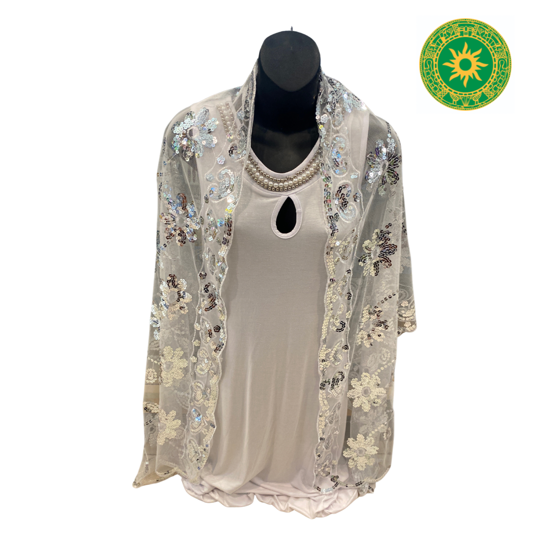 Shawl with Silver Trims
