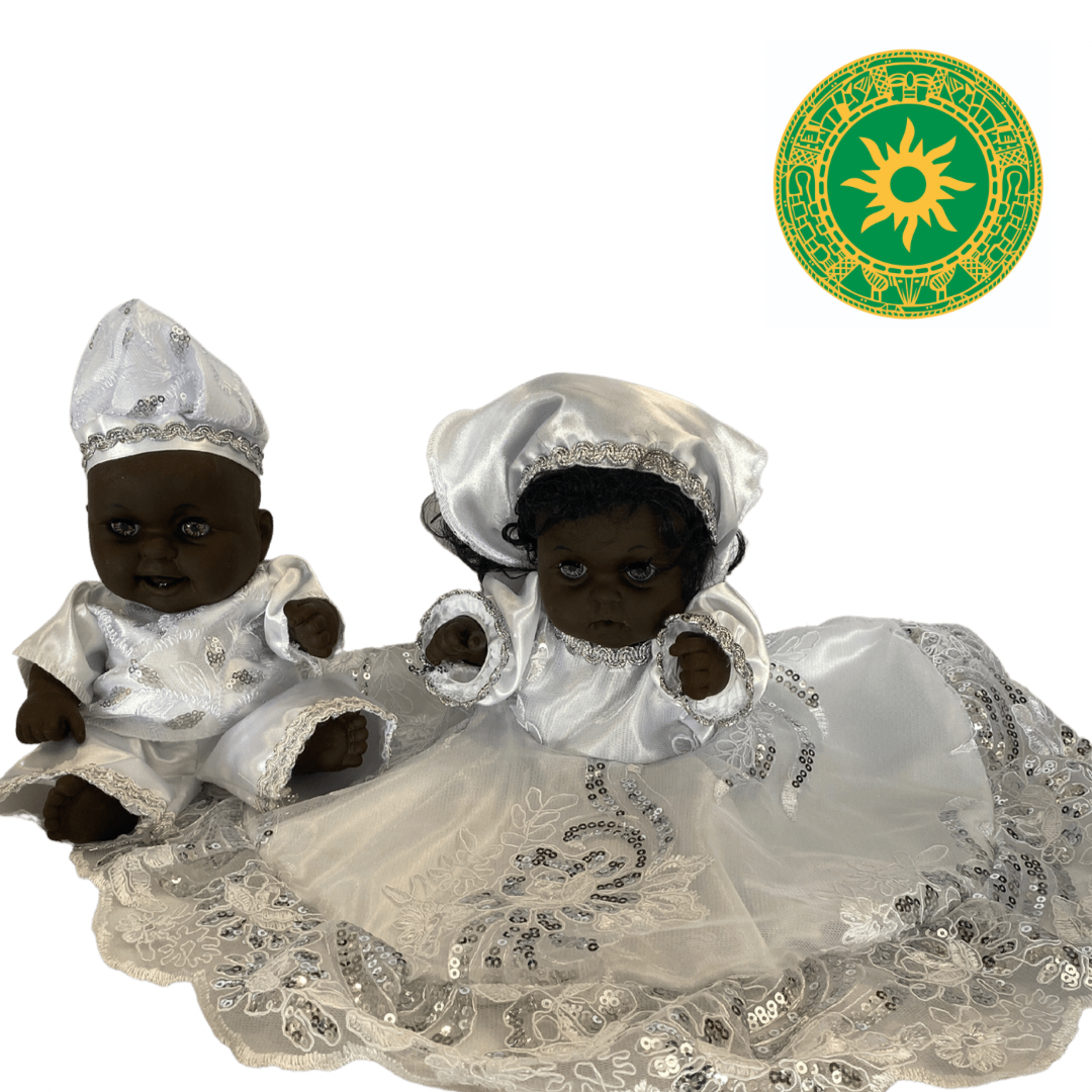 Muñecos de 9” Ibeyis (de Blanco)