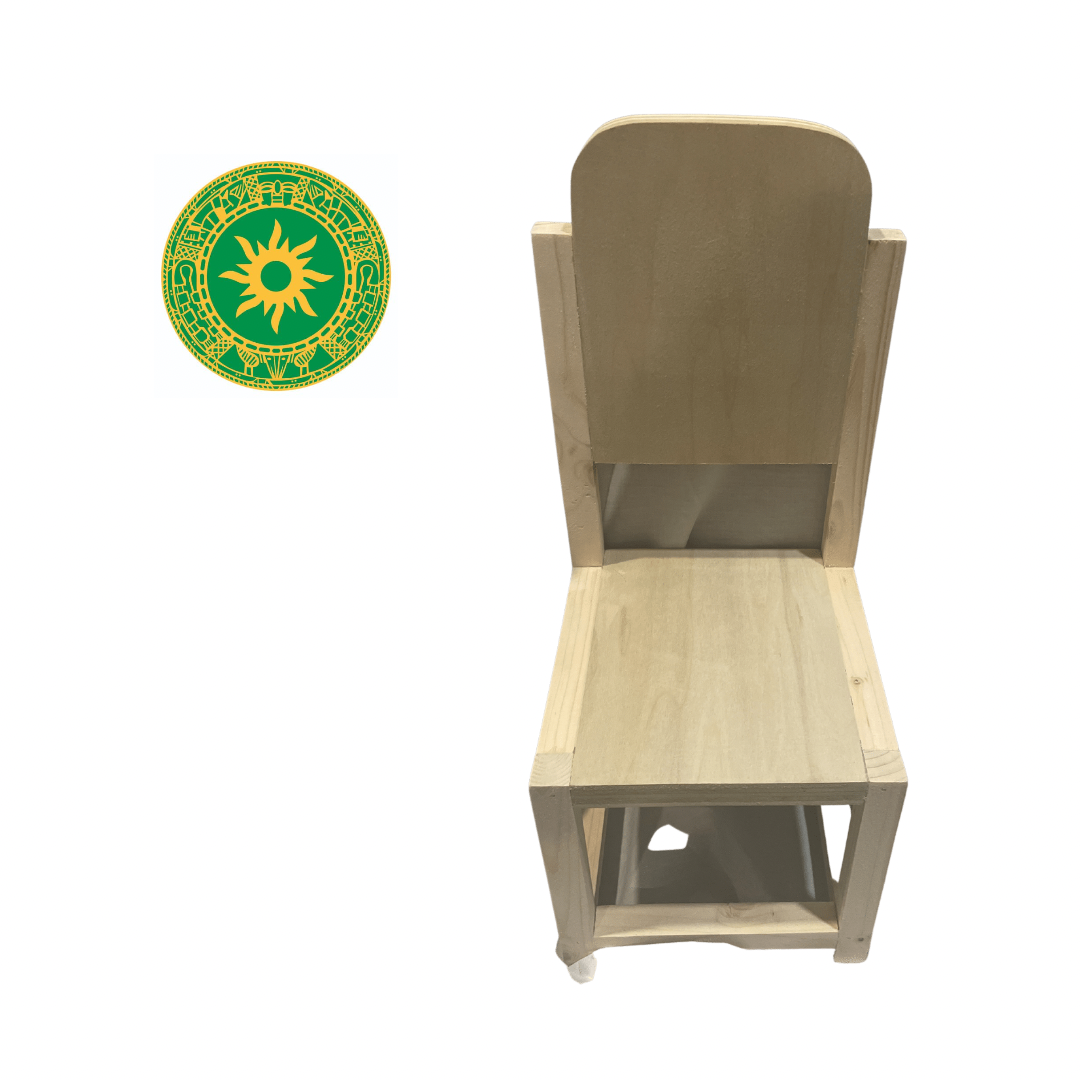 Silla Ritual de Madera 17" para Altar – Taburete Espiritual para Muñecos, Figuras y Decoración de Altar