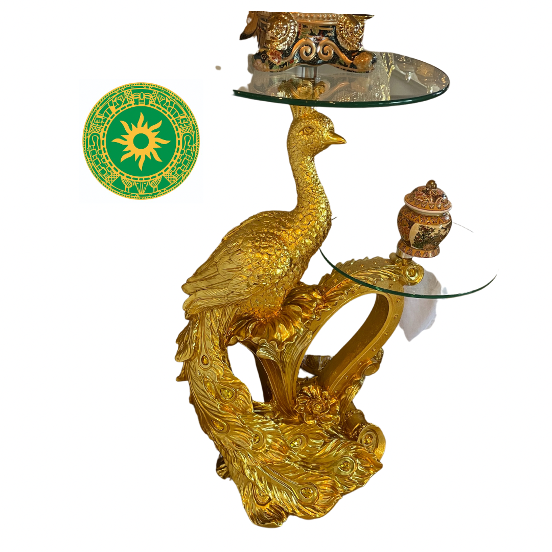 PEDESTAL PAVO REAL DOBLE CRISTAL