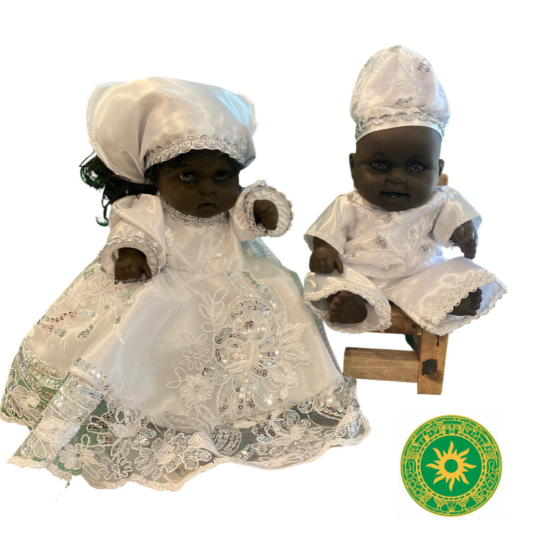 Muñecos de 9” Ibeyis (de Blanco)