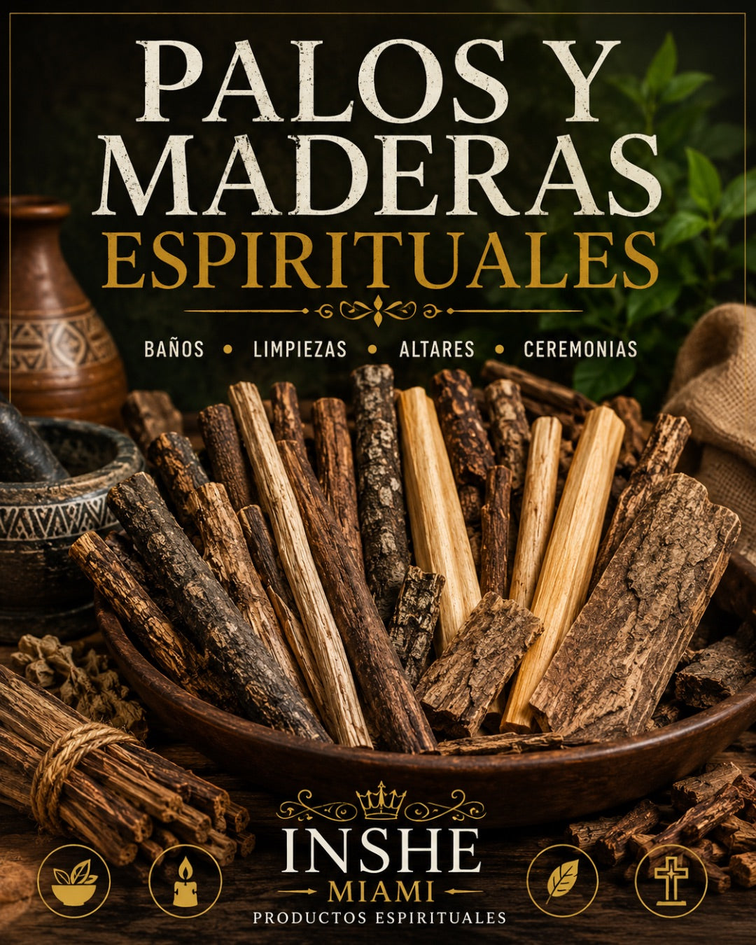 Colección de Palos y Maderas Espirituales | Inshe Miami