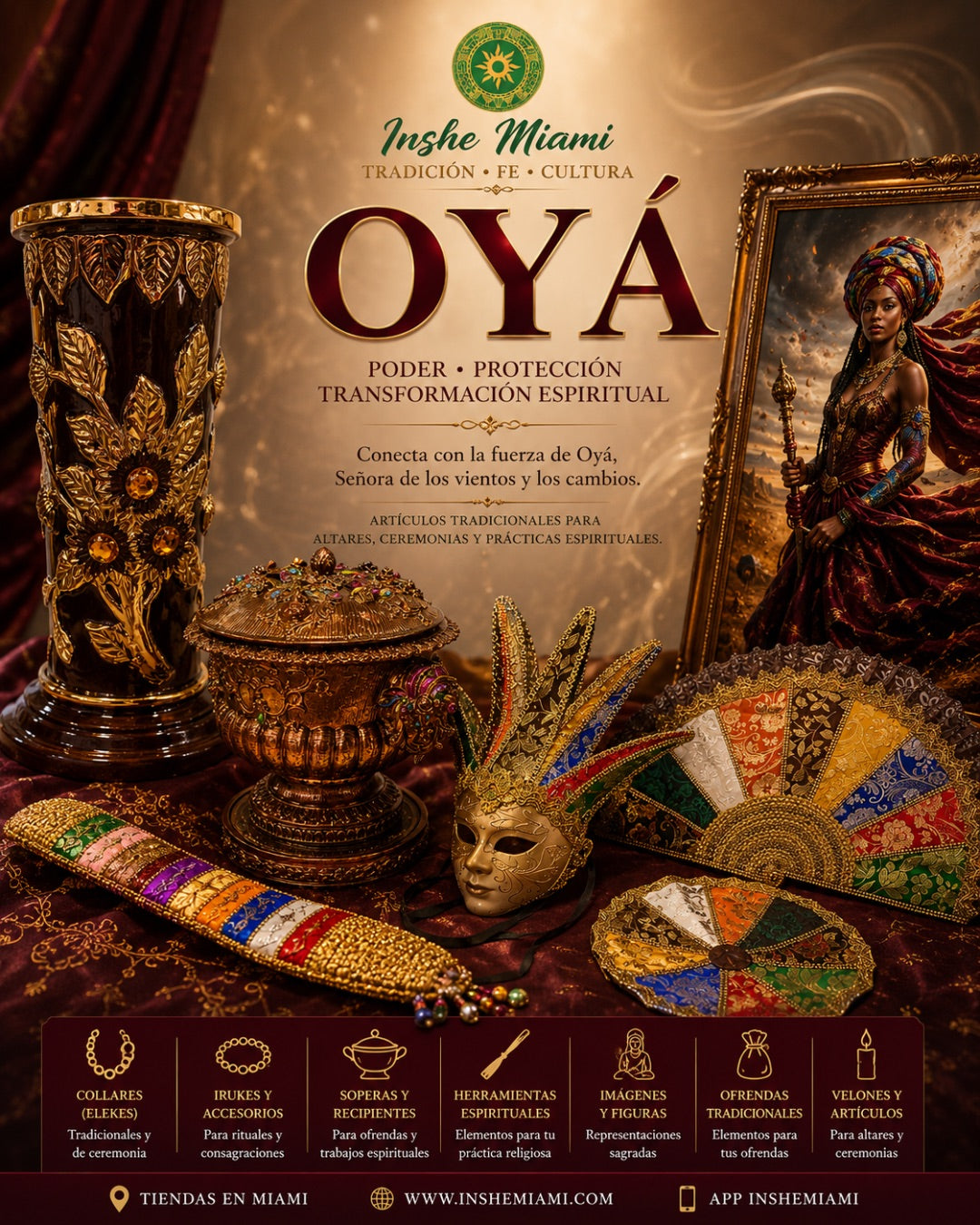 Oyá (Yansá) | Poder, Protección y Transformación Espiritual | Inshe Miami