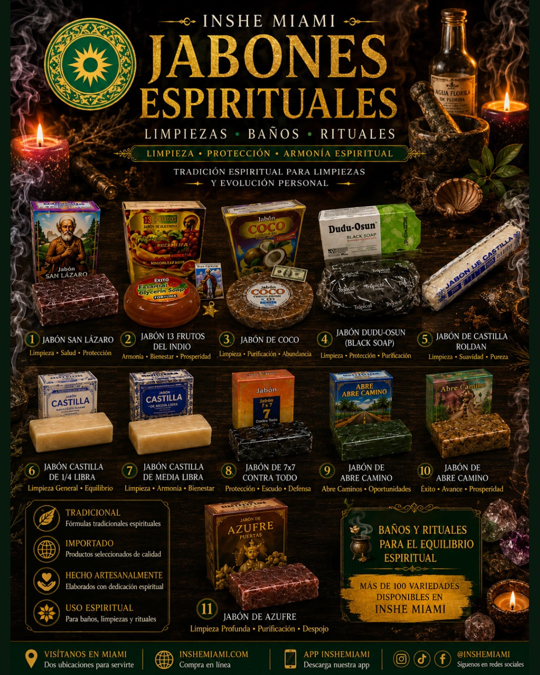 JABONES ESPIRITUALES – Limpiezas, Baños y Rituales | Inshe Miami
