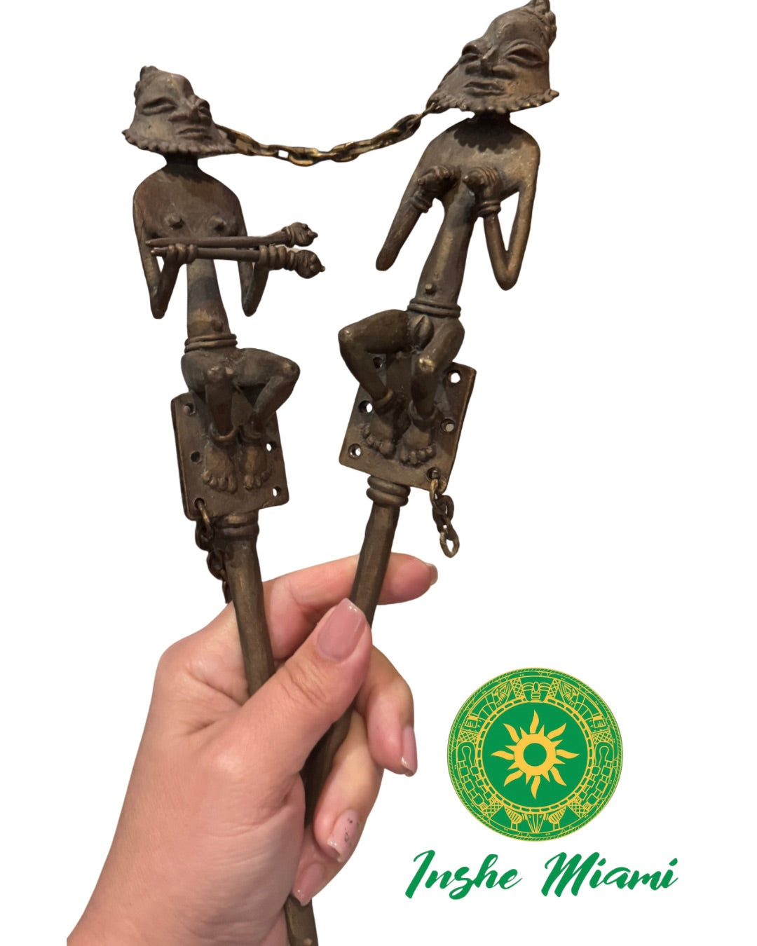 Edan Ogboni de Bronce 11” – Pieza Tradicional Yoruba Exclusiva | Inshe Miami