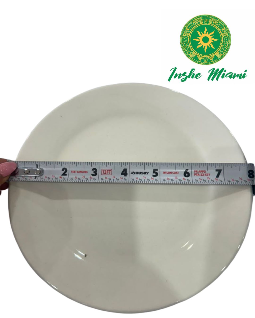 White Earthenware Plate for Offerings and Altars | Inshe Miami