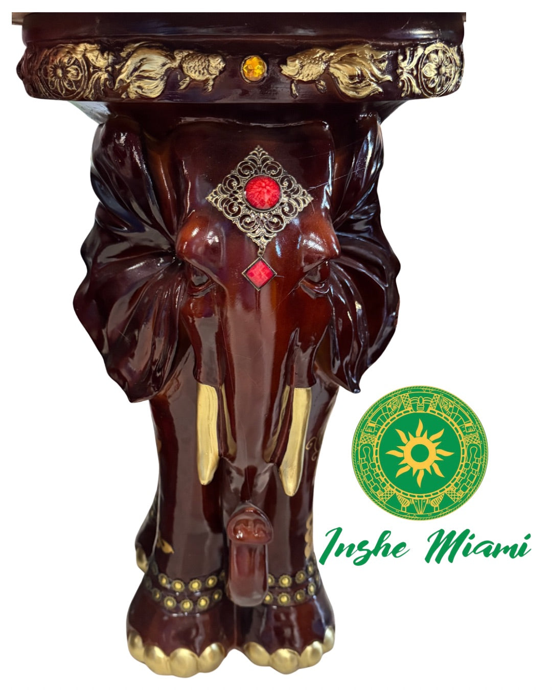 Pedestal Elefante 24” Blanco o Carmelita | Base Tradicional para Tablero y Batea de Orula