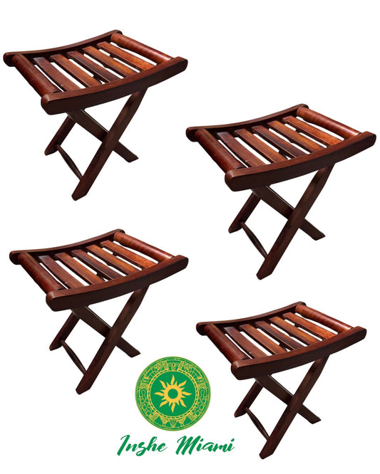 Set de 4 Banco de Madera Plegable 17"