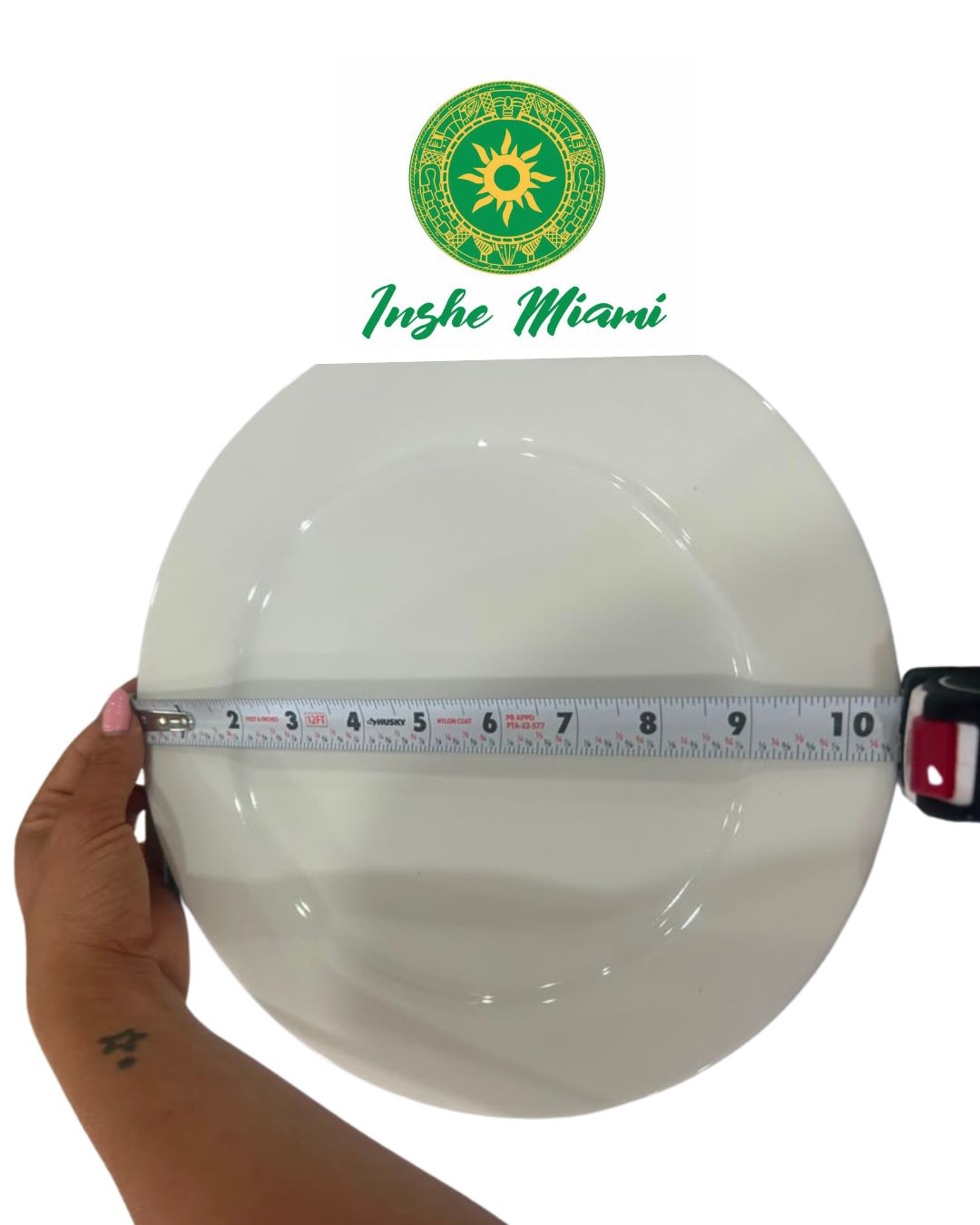White Earthenware Plate for Offerings and Altars | Inshe Miami