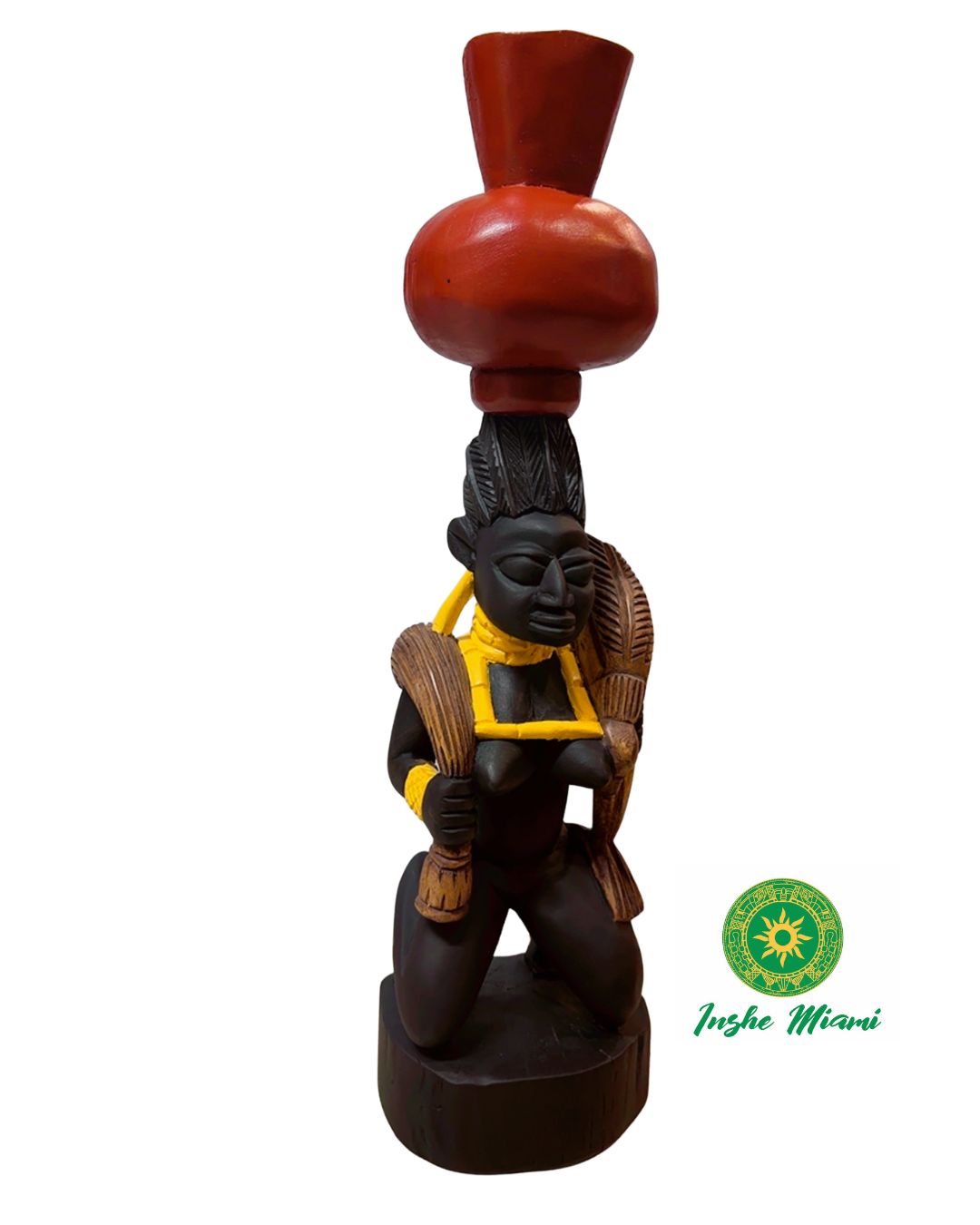 Icono de Oshun Tallada en Madera 26” – Escultura Yoruba de Osun/Ochún