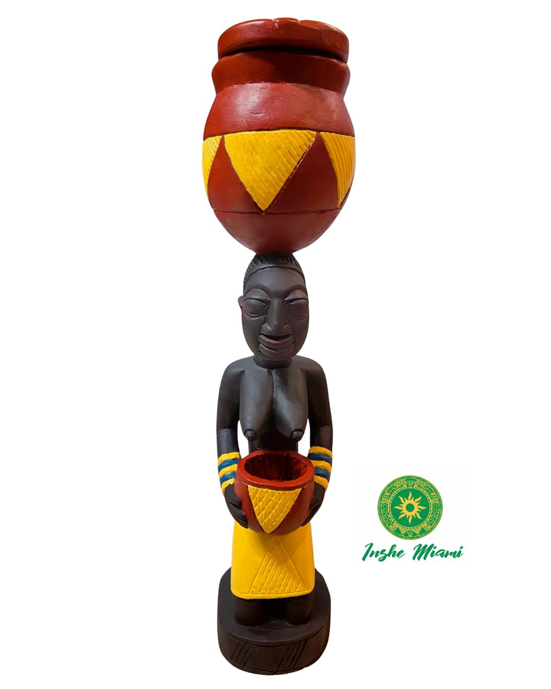 Ajere de Oshun Tallada en Madera 26” – Escultura Yoruba de Osun/Ochún