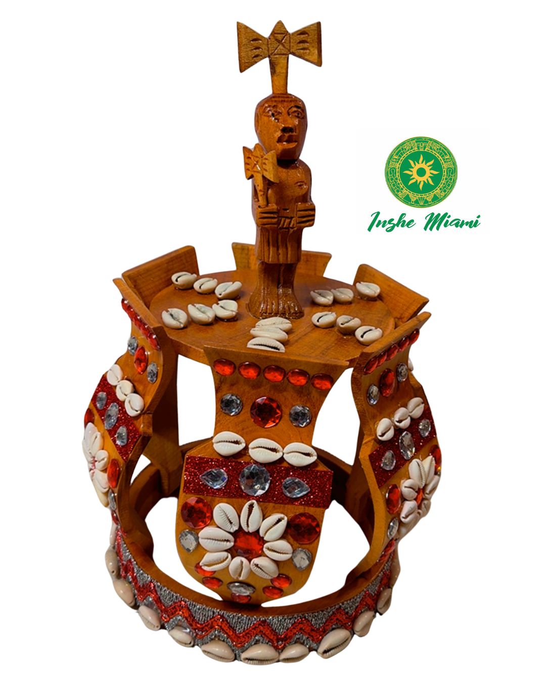 Corona de Madera para Changó con Oshé 15"-16" | Inshe Miami
