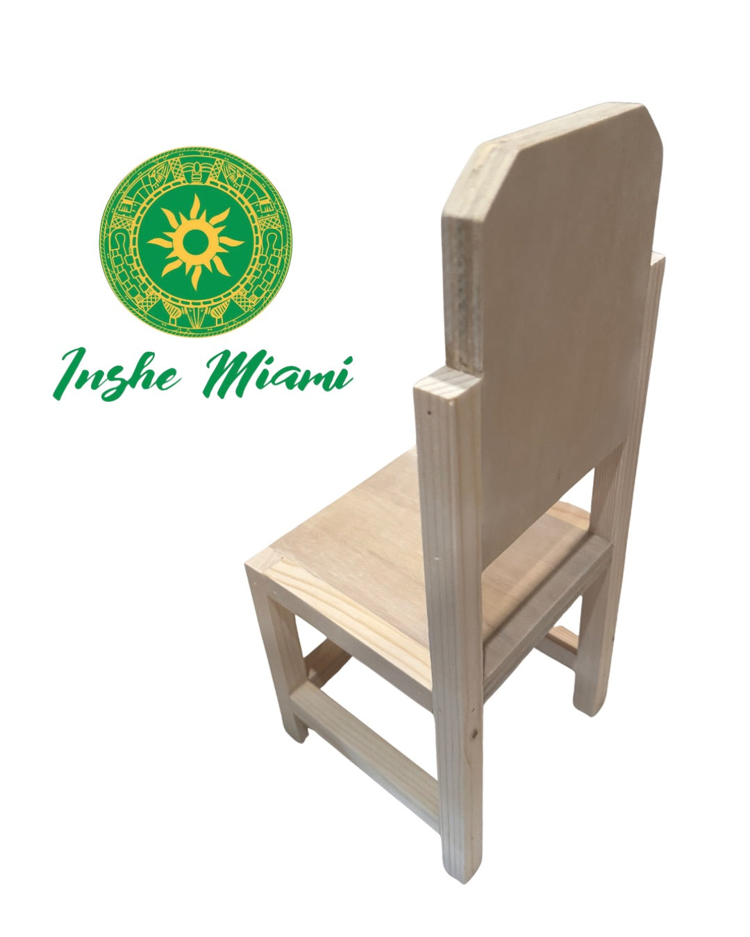 Silla Ritual de Madera 17" para Altar – Taburete Espiritual para Muñecos, Figuras y Decoración de Altar