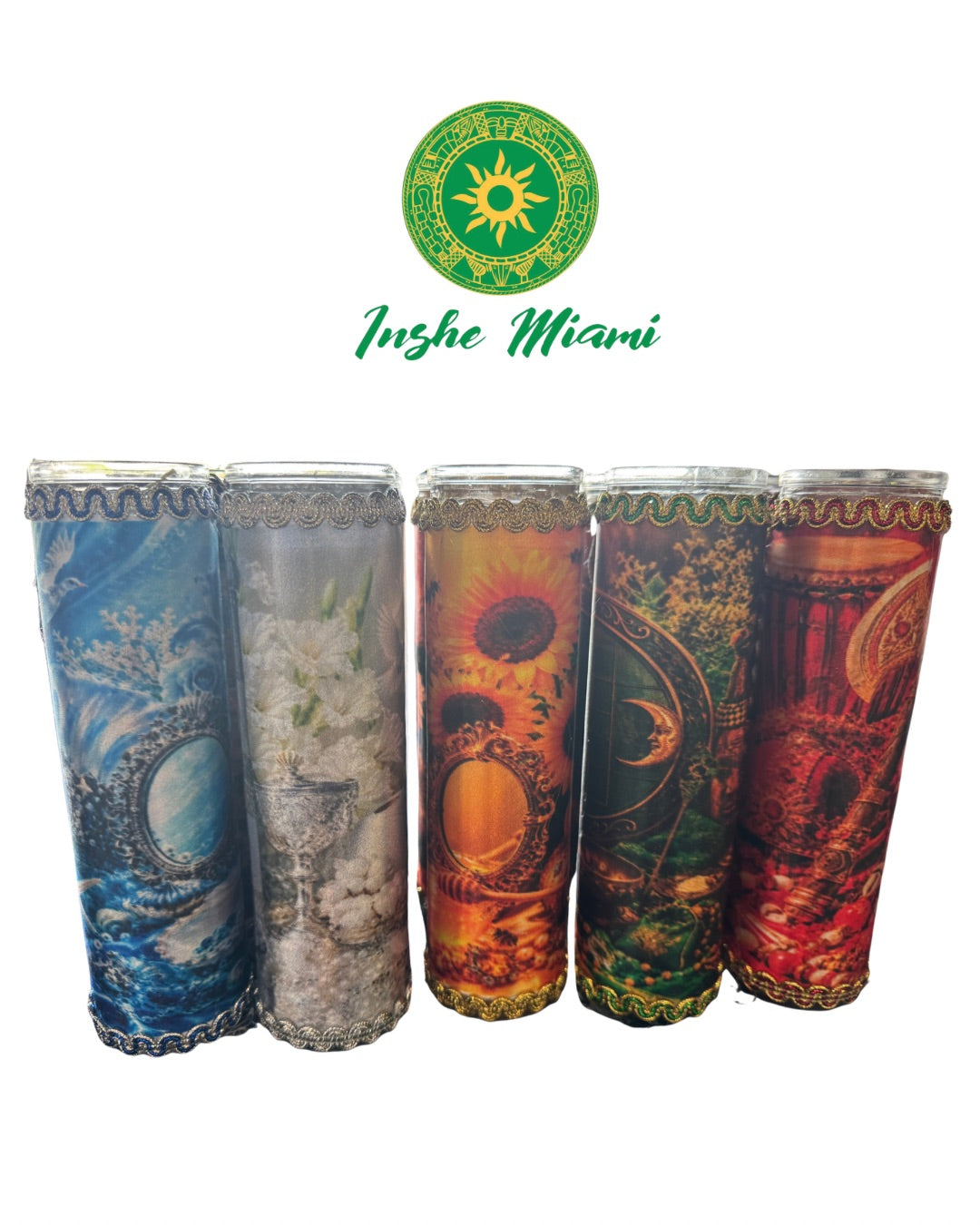 BEAUTIFULLY DECORATED 8” CANDLES FOR THE SAINTS – Spiritual Ritual Candle for Altars and Traditional Use