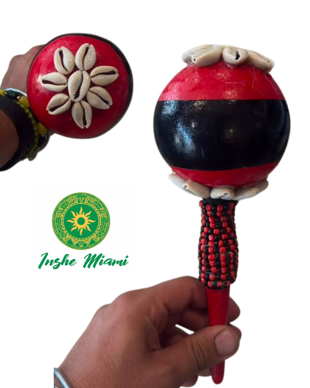 Maracas Decoradas para Orishas | Hechas a Mano | Eleggua, Chango, Yemaya y Más | Inshe Miami