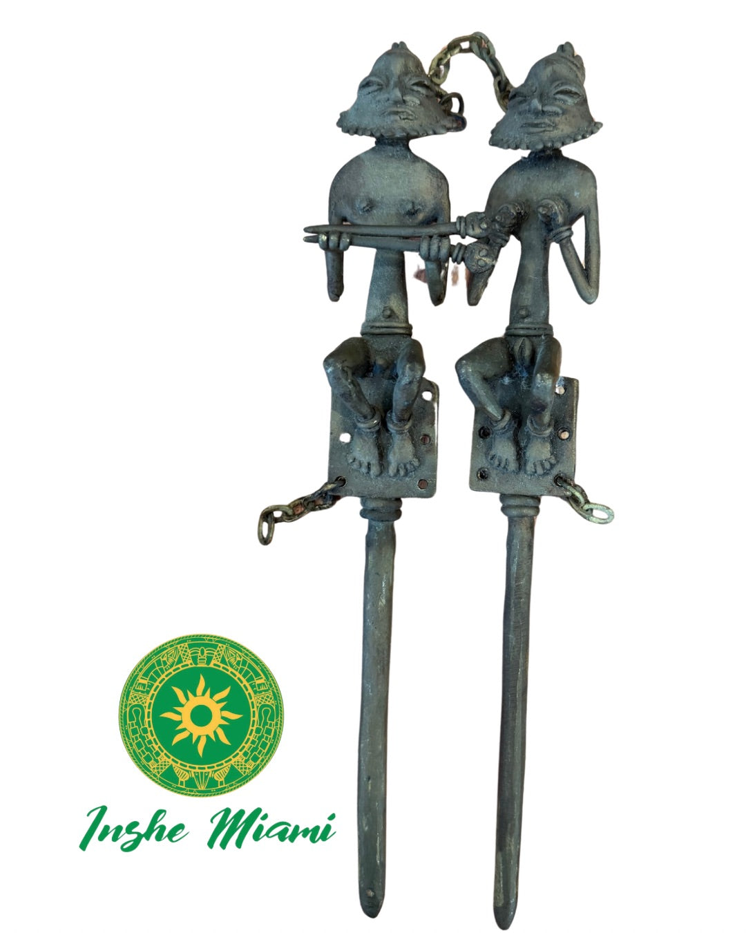 Edan Ogboni de Bronce 11” – Pieza Tradicional Yoruba Exclusiva | Inshe Miami