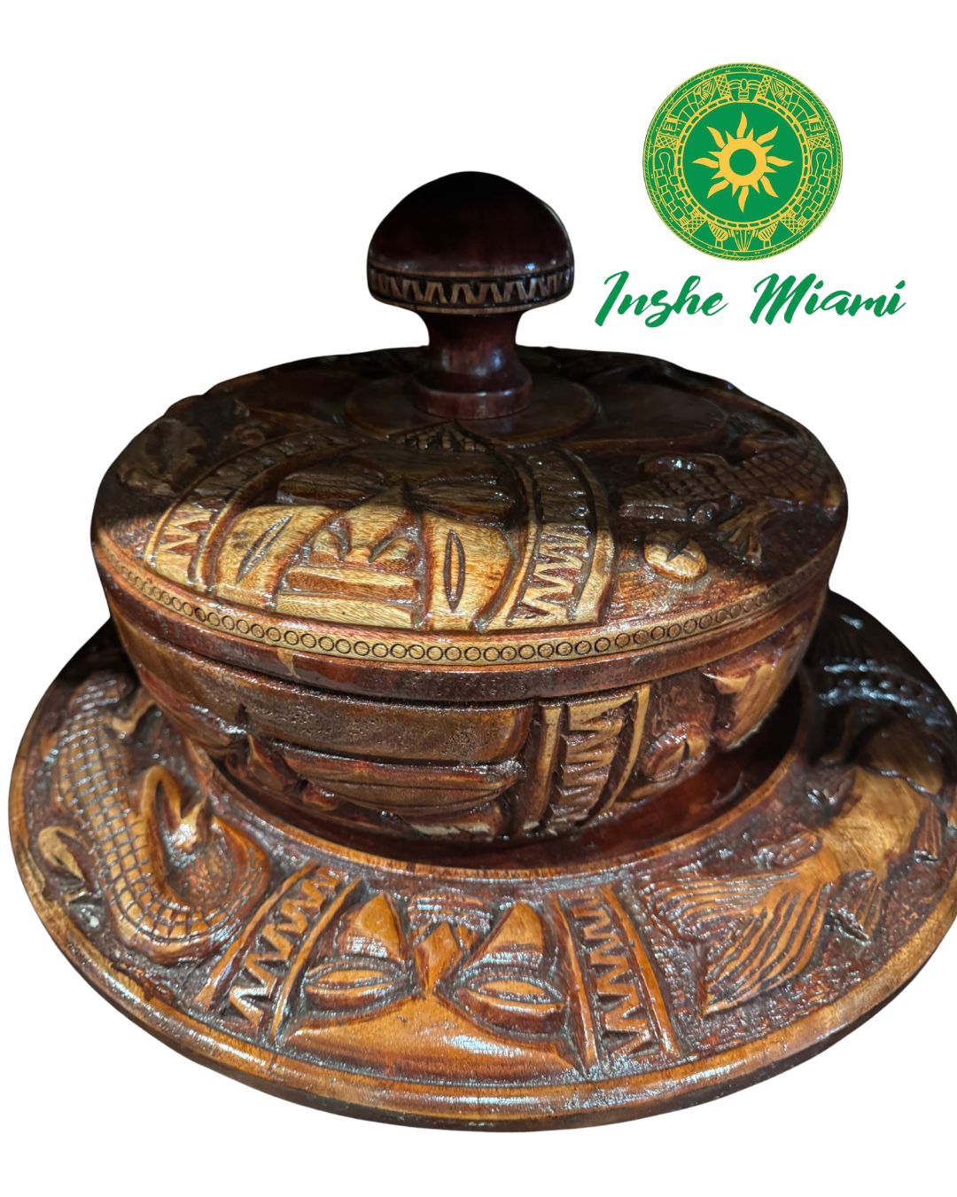 Combo de Ifá Batea y Tablero Tallado Artesanal – Pieza Exclusiva | Inshe Miami